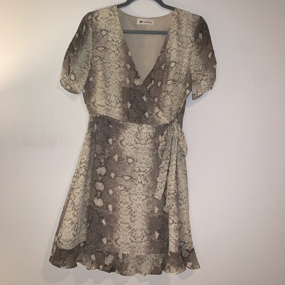 Impeccable Pig Snakeskin crossed mini dress
